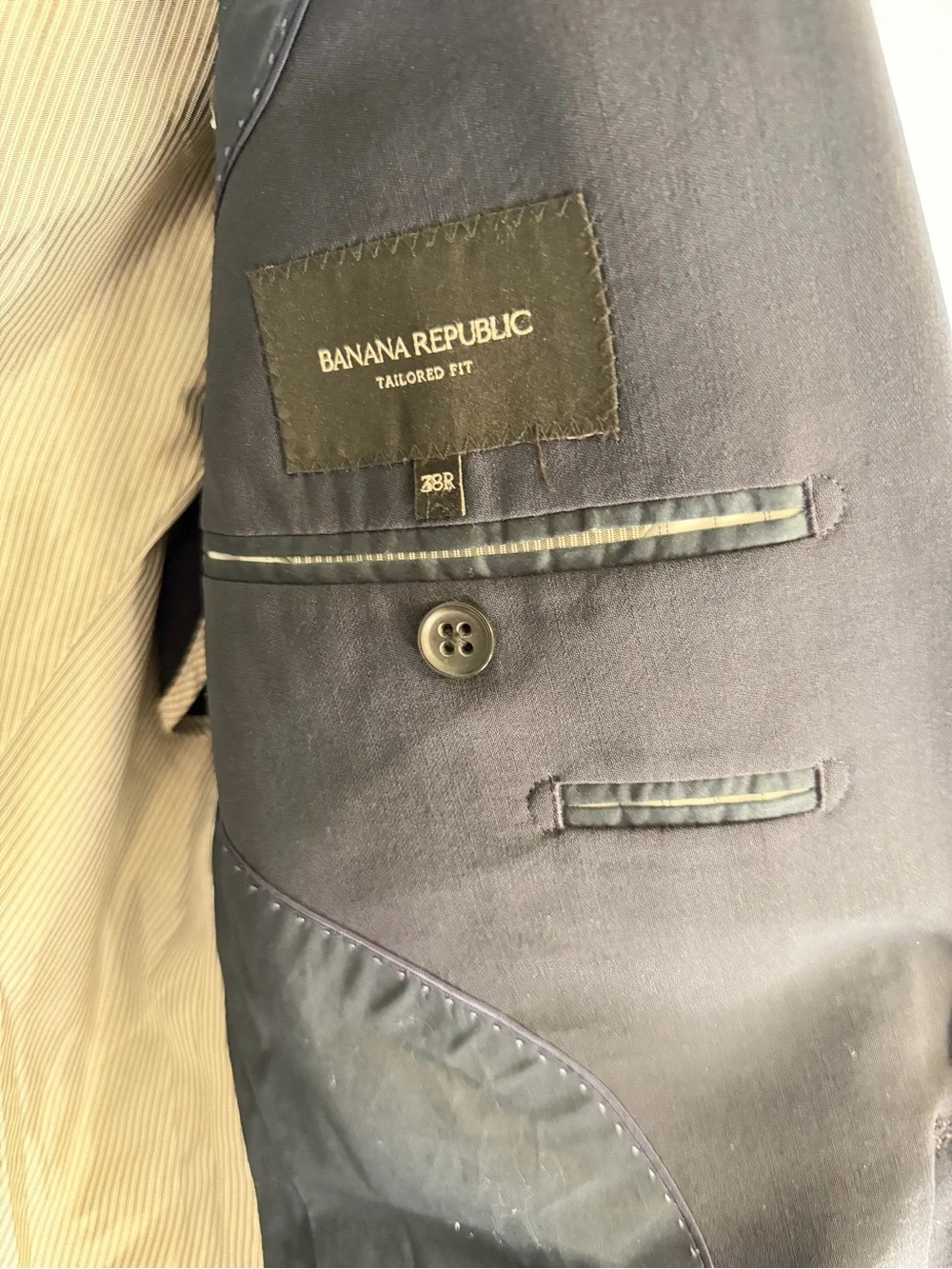 Banana Republic Navy Single-Breasted Tailored Blazer